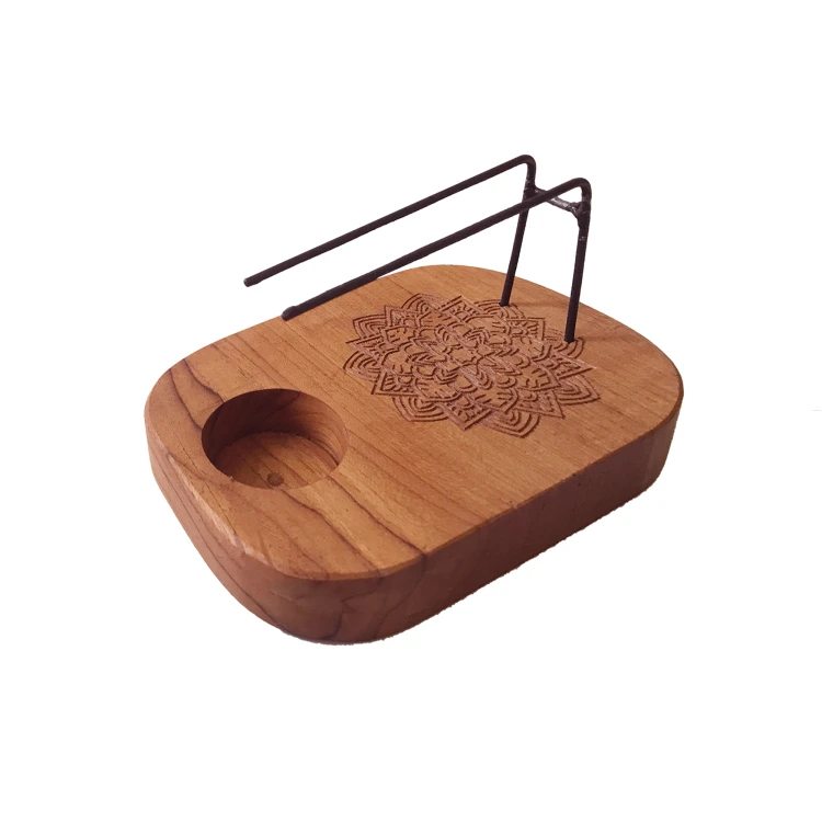 Podstawka na Palo Santo z Drewna Tekowego - Mandala 2.jpeg
